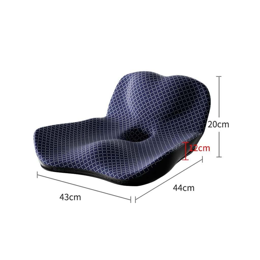 XMING Kissen Rückenlehne Einteiliges Arschkissen Büro Sitzendes Memory Foam Massagestuhlkissen Sitzkissen Furzkissen (Color : Blu)