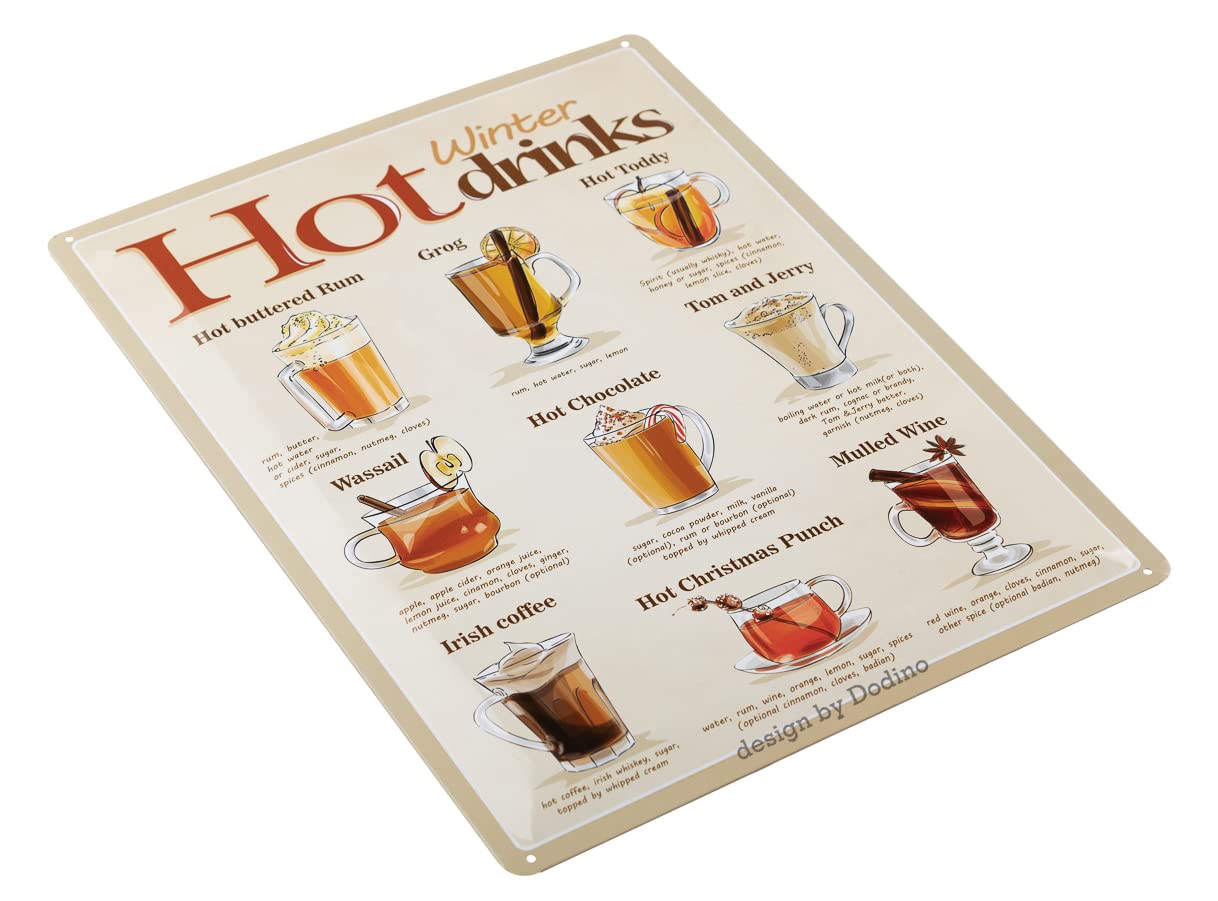 WOGEKA ART Targa retrò in metallo – LILLET Peach – Ricetta cocktail come idea regalo per compleanno, Natale, decorazione per casa, bar, pub, pub, 20 x 30 cm, design vintage, in metallo