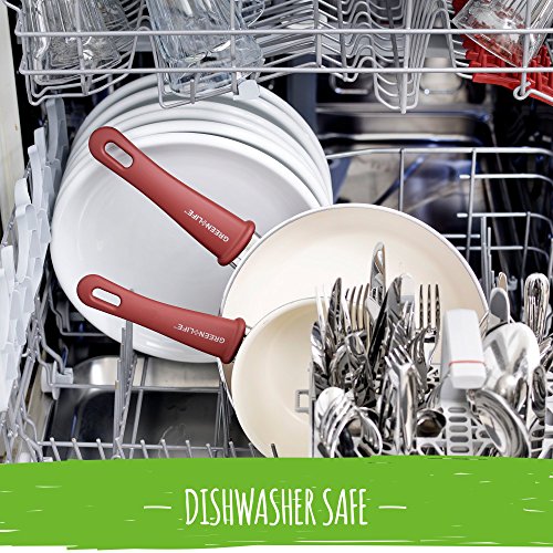 Image of GreenLife 14 Piece Nonstick Ceramic Cookware Set with Soft Grip, Red