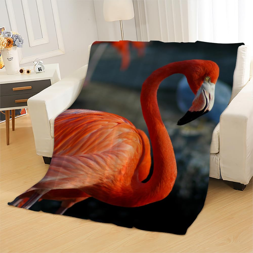 Couverture Polaire Flanelle Flamingo 150X200 Couverture Polaire Epaisse Hiver Chaude,Couverture Lit Jete De Canape 1 Personnes,Grand Chaud Et Doux,B4