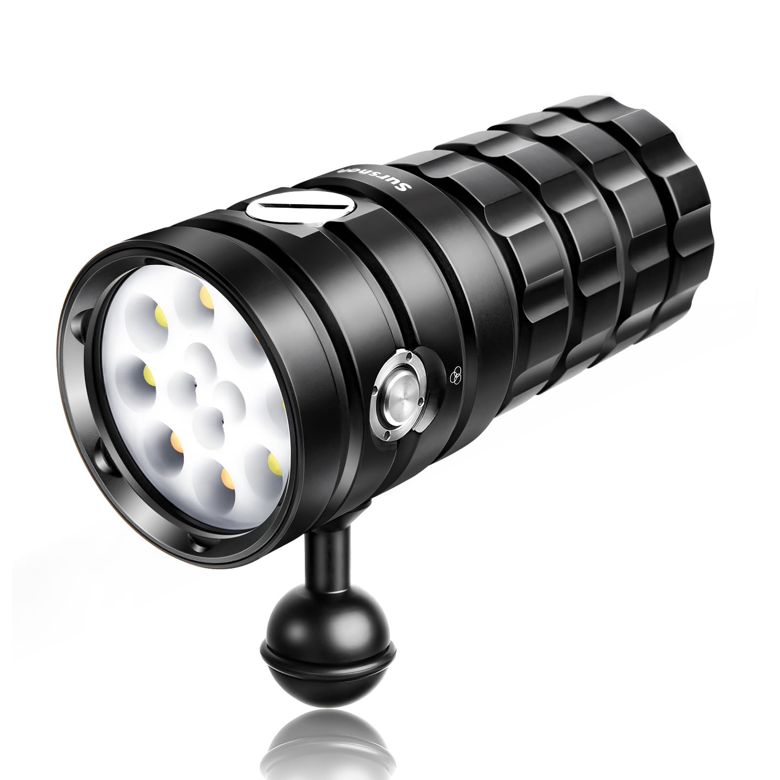 SR 10000 Lumens Torcia Subacquea Video - torcia subacquea professionale con 95 CRI, luce bianca 6500K, per immersioni/fotografia subacquea/videografia (impermeabile IP68, profondità 120m)