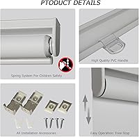 Vista 7 de Persianas enrollables opacas sin cordones para ventanas, persianas enrollables de seguridad con resorte, oscurecimiento de la habitación sin