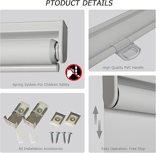 Miniatura 6 de Persianas enrollables personalizables, persianas opacas con oscurecimiento de habitación, fáciles de enrollar y quitar, corte personalizado a