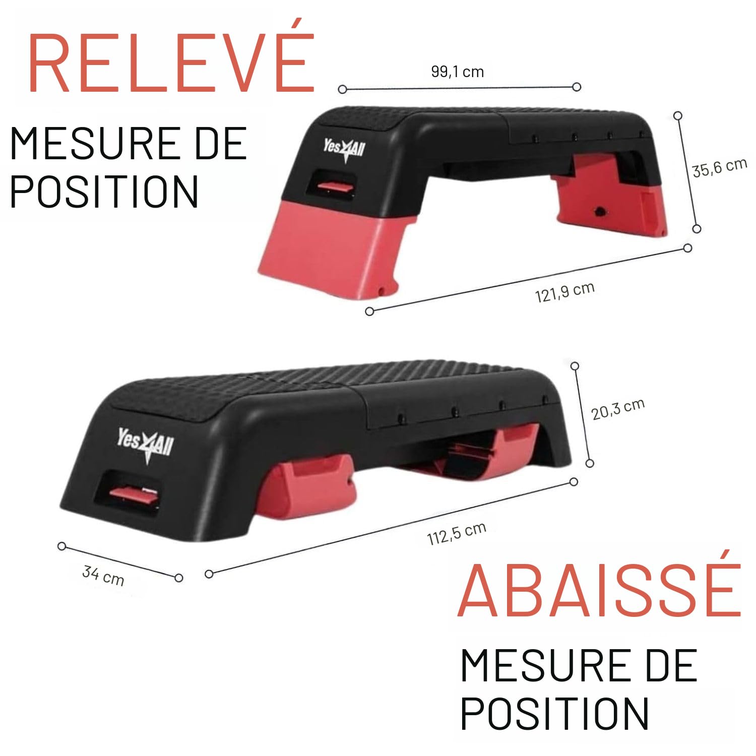 Plateforme De Fitness Aérobie Réglable – Avec 4 Élévateurs, Step Segawe