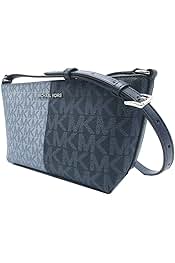 【美品】マイケルコース メッセンジャーバッグ ネイビー系 シグネチャー柄 美品】マイケルコース メッセンジャーバッグ ネイビー系