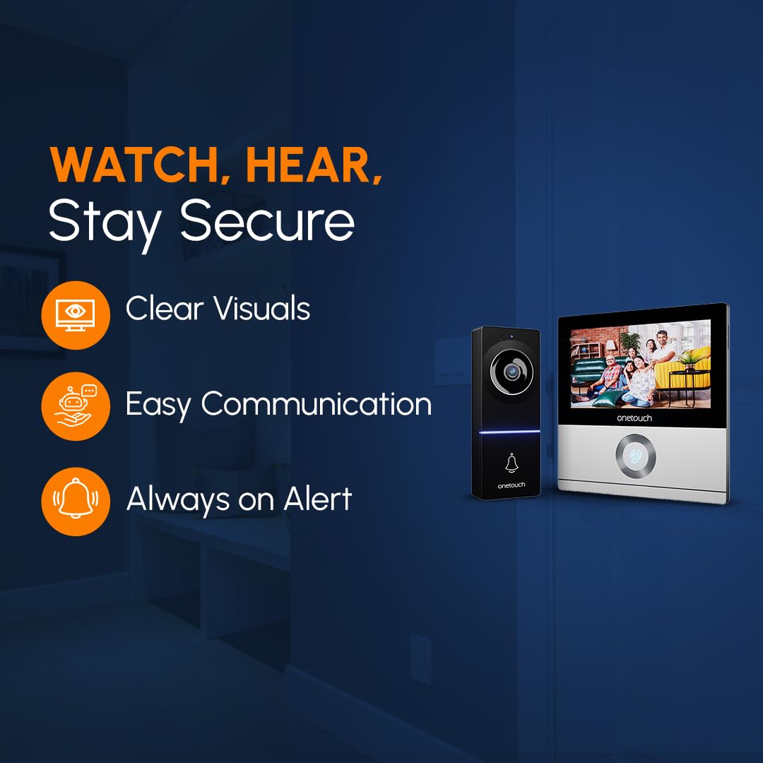 ONETOUCH BIS Certified Full HD Video Door Phone with 2-Channel DVR, SD Card Slot, Smart Lock & Sensor Integration, Voice Changer, AHD Camera Support, Smart Home Security, Black 4