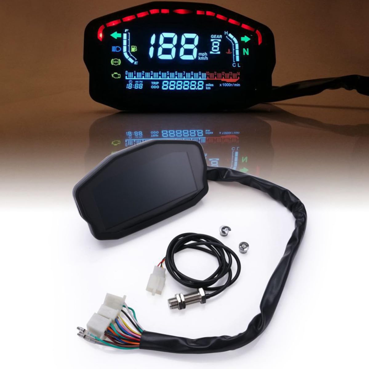 Velocímetro Digital LCD para Motocicleta 12v Odómetro