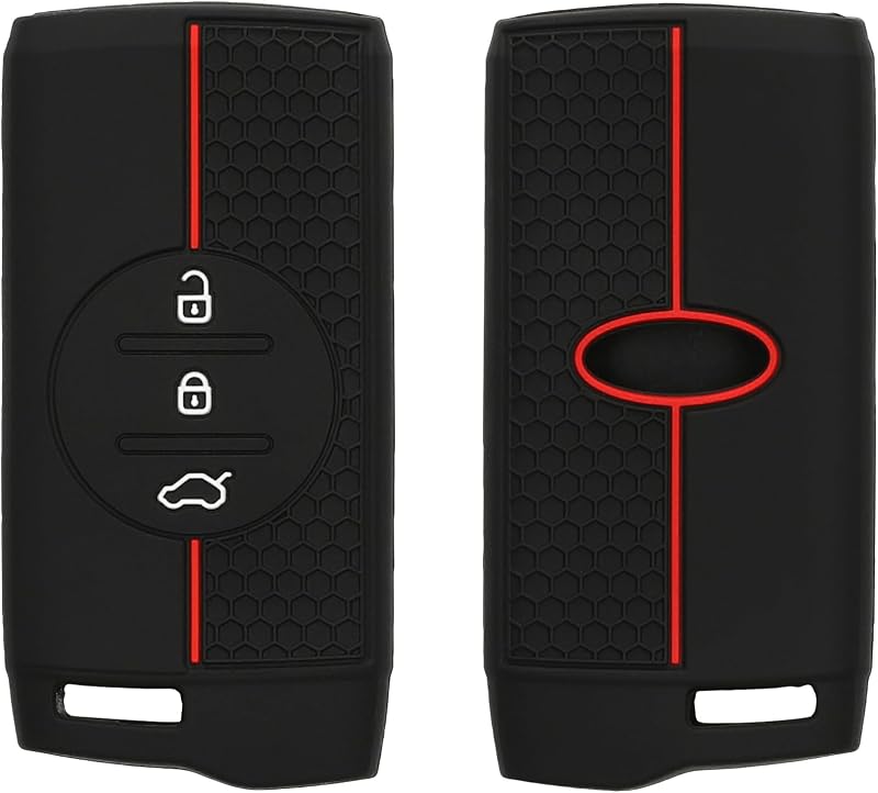 kwmobile Custodia Coprichiave Compatibile con DR 6.0 / DR 5.0 Cover - Copri Telecomando Chiave Auto - Copri Chiavi Macchina nero/rosso