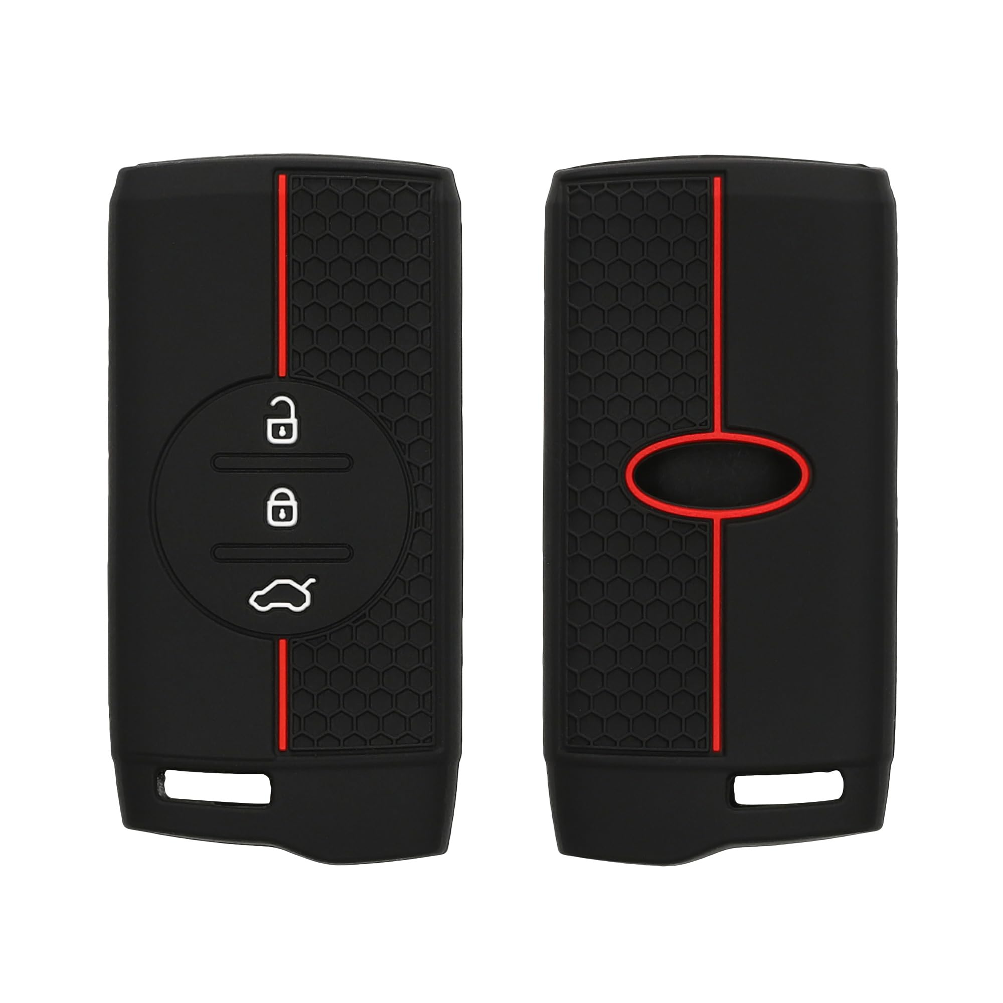 kwmobile Custodia Coprichiave Compatibile con DR 6.0 / DR 5.0 Cover - Copri Telecomando Chiave Auto - Copri Chiavi Macchina nero/rosso - 2
