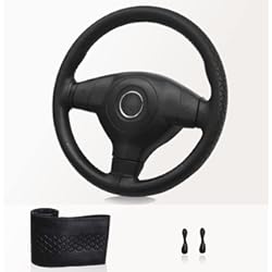 Funda Para Volante De Coche Cosida ZATOOTO Funda Volante Cosida - Funda Volante Cuero Coser, DIY con Aguja e Hilo, 37-38 cm(Línea Negro)