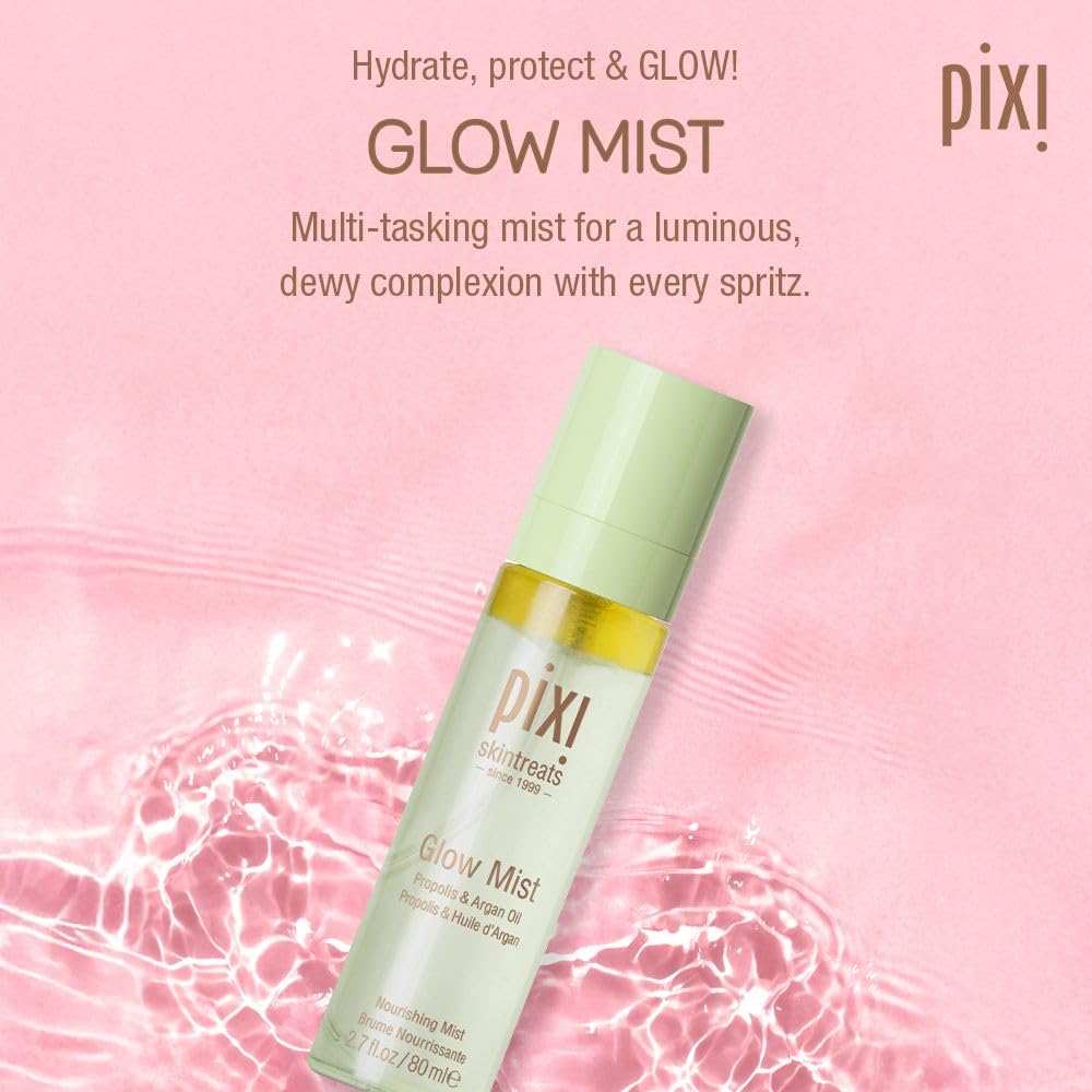 Pixi Beauty Glow Mist | All-Over Mist for Luminous Complexion | Set & Refresh Makeup | Hydrate Skin with 21 Natural Oils | 2.70 Fl Oz - Image 2