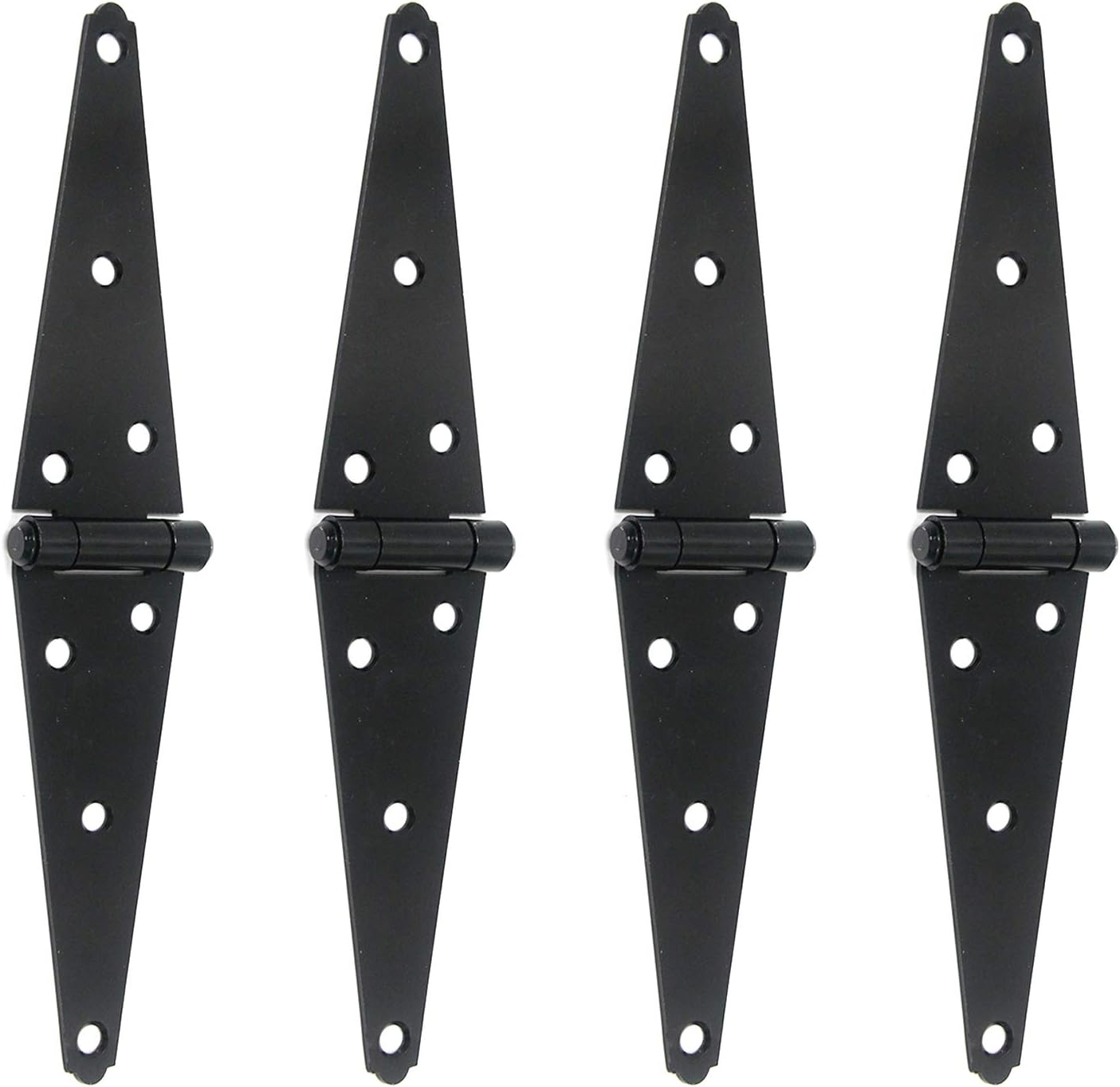 T Tulead Gate Hinges Black Shed Hinge Iron Strap Hinges Door Hinge Furniture Door Hardware 6-Inch,4PCS with Mounting Screws