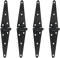Vista 8 de T Tulead Bisagras de puerta, bisagras de correa de hierro, bisagra de puerta, bisagra de cobertizo de 4 pulgadas, paquete de 4 con tornillos