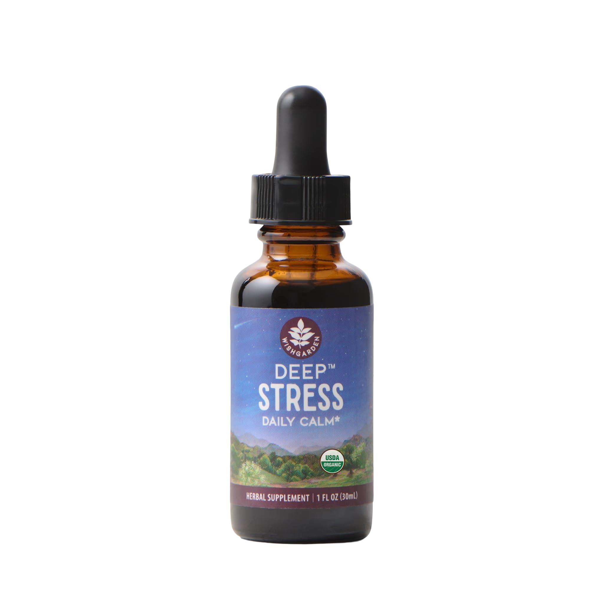 WishGarden Herbs Deep Stress 8-in-1 Ashwagandha Drops Bottle
