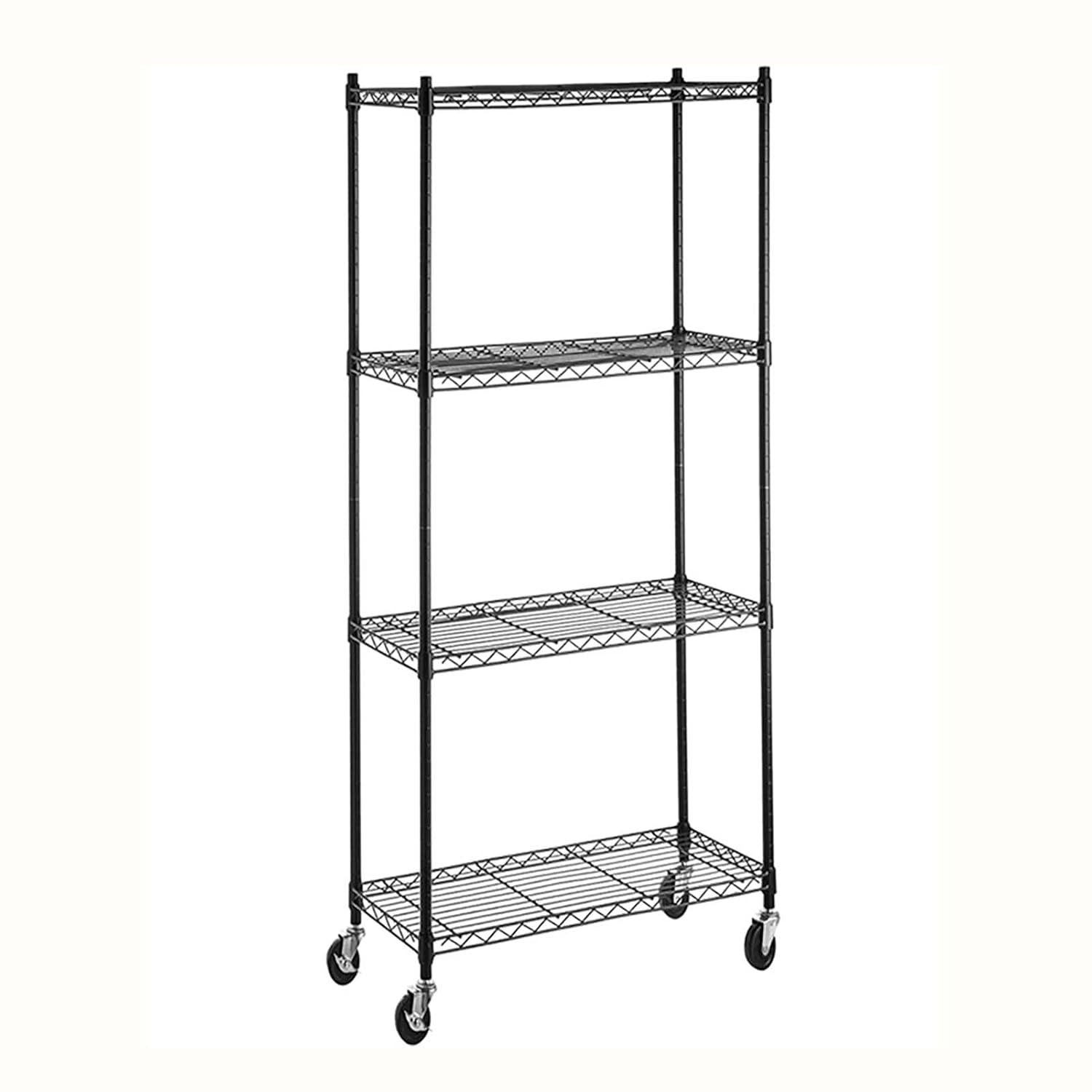 3-Inch Casters for Shelf Unit, Set of 4,Threaded Stem 1/4",5/16",3/8" Stem All Include,Universal for All Kinds of Shelving Unit