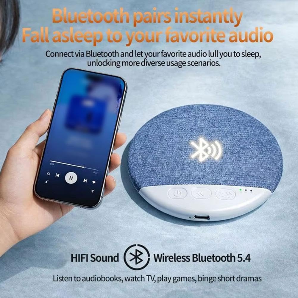 2026 New Bluetooth Pillow Speaker for Sleeping, Mini Portable Under Pillow Speaker with White Noise Timer,Bluetooth 5.4 Wireless Sleep Aid with Stereo Bass Private Sleep Headphones for Side Sleeper — view 7