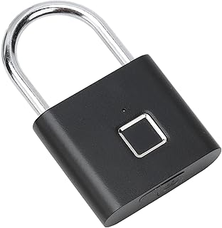 Combination Lock, Combination Padlock,Luggage Locks,Security Padlock,Fingerprint Padlock, USB Charging Rust Proof Cabinet Door Smart Padlock Door Lock Rechargeable Anti Corrosion for Household Office(