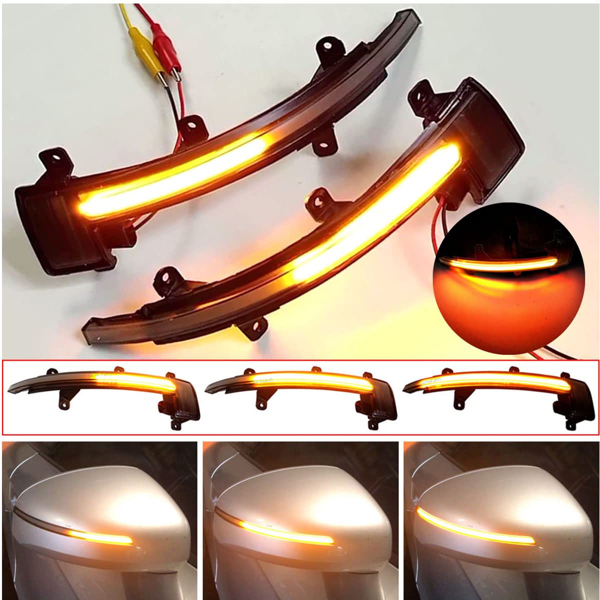 Dynamiczny kierunkowskaz lusterko wsteczne przydymione soczewki kierunkowskaz kierunkowskaz LED Turn Singal migacz kompatybilny z Audi TT Mk2 8J 2007 2008-2014 TTS R8