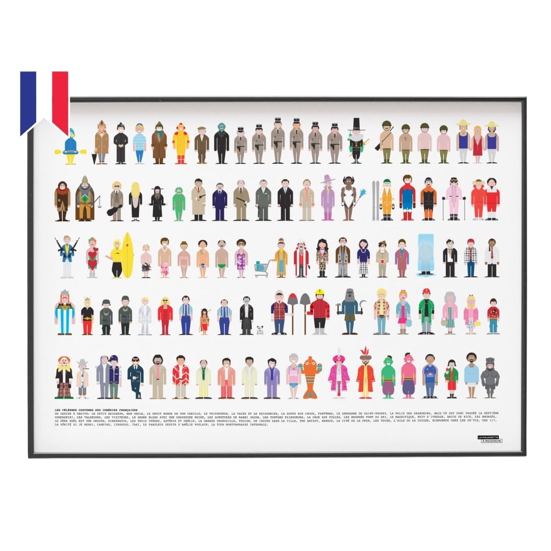 La Majorette à à Moustache – Poster Umkleidezimmer der berühmten Comic-Filme – 50 cm x 70 cm – Lieferung in einer Schutzrolle aus Karton (53 cm x 6 cm) für Filmliebhaber