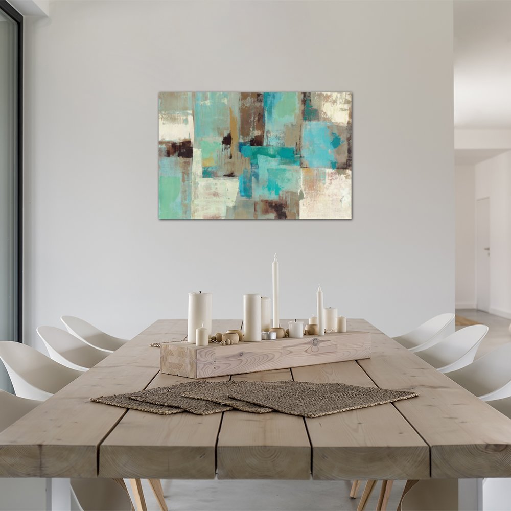 The Art of e Quaintance　Blue The Art of e Quaintance Blue LevvArts Teal and Grey Abstract
