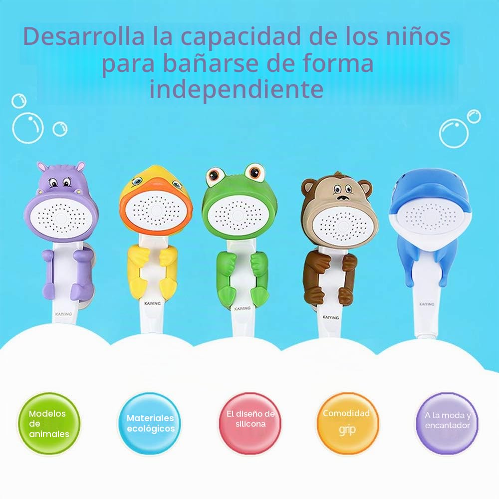 KAIYING Hipótamo de ducha infantil, cabezal de ducha de mano para niños pequeños, cabezal de ducha para bebés, accesorios de baño, cabezal de ducha infantil con manguera y válvula de desviación