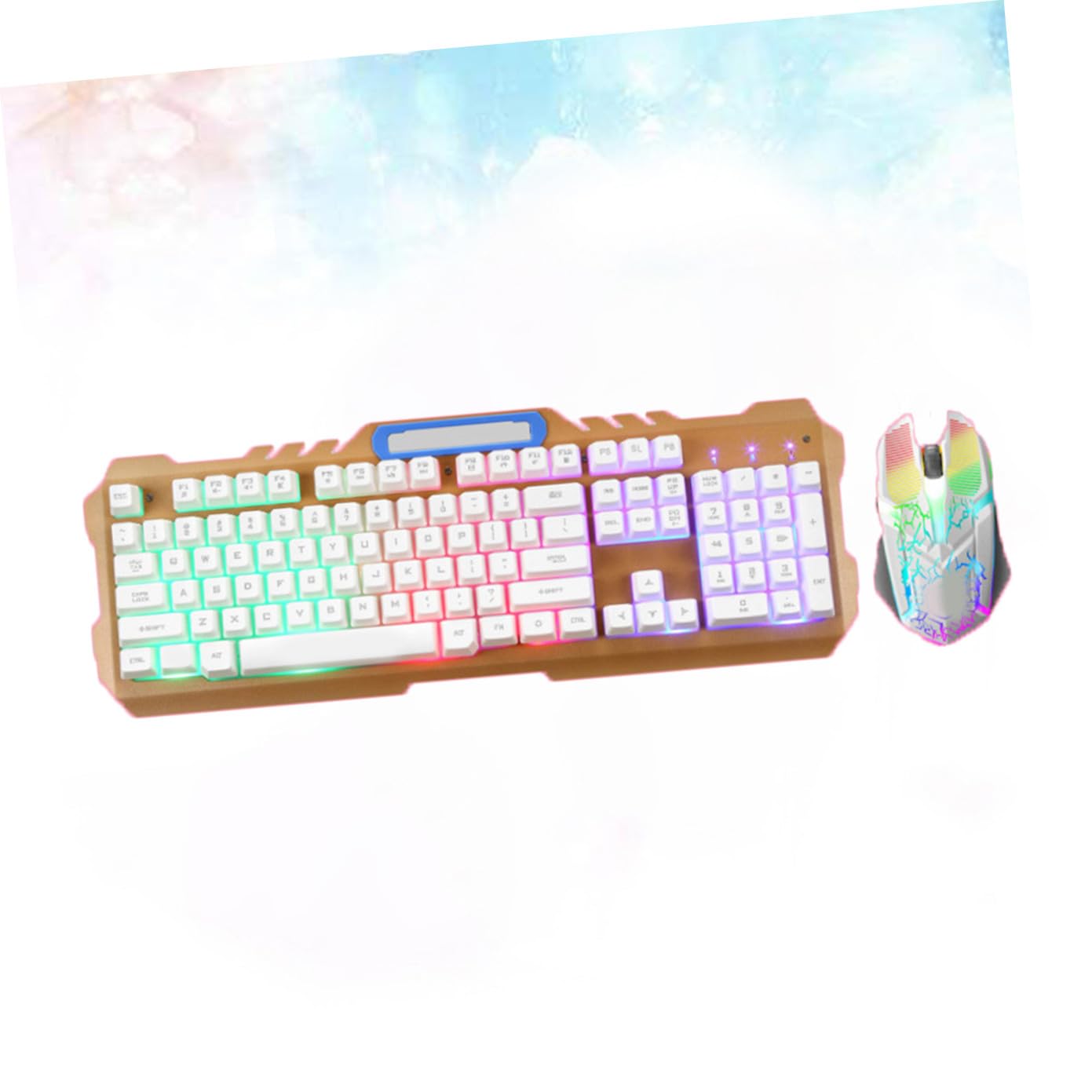 Set Tastiera Meccanica con Mouse USB Retroilluminato per Gaming