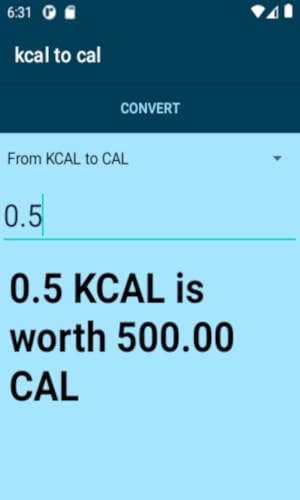 Converter Kcal to Cal