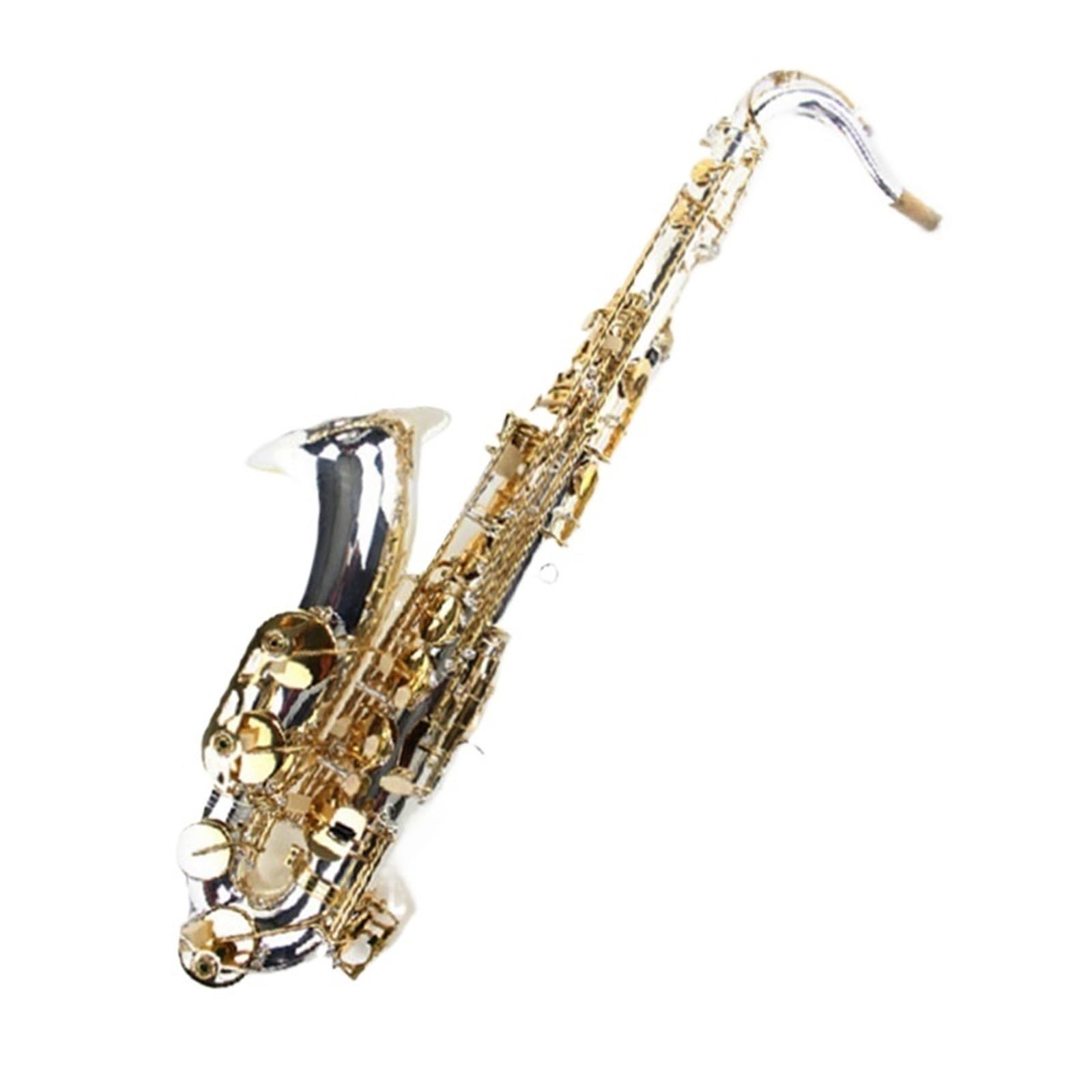 Instrument Muzyczny Saksofon Tenorowy B Dur Ze Srebrną Powierzchnią I Złotą Konstrukcją Saksofon
