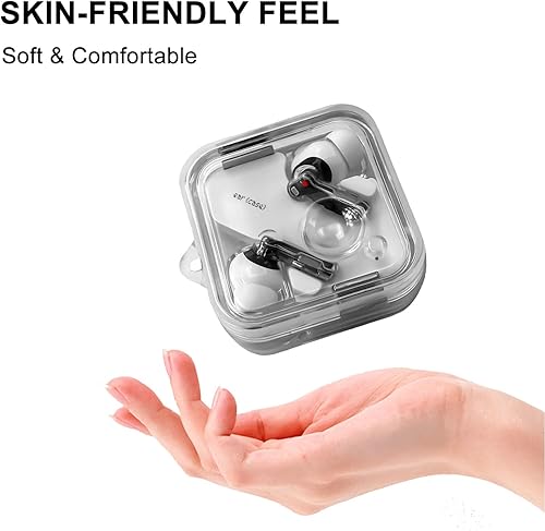 Miniatura 4 de Funda compatible con Nothing Ear 2, funda protectora de silicona suave a prueba de golpes con accesorios de mosquetón, transparente