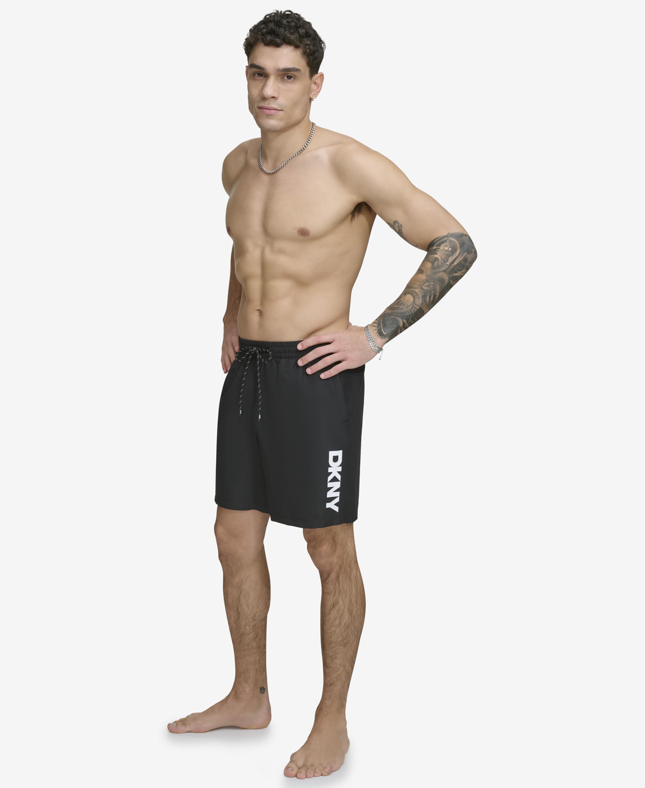 DKNY Stretch Quick Dry Volley UPF 40+ Protection Swim Trunk Bañador para Hombre Hombre (Pack de 1)