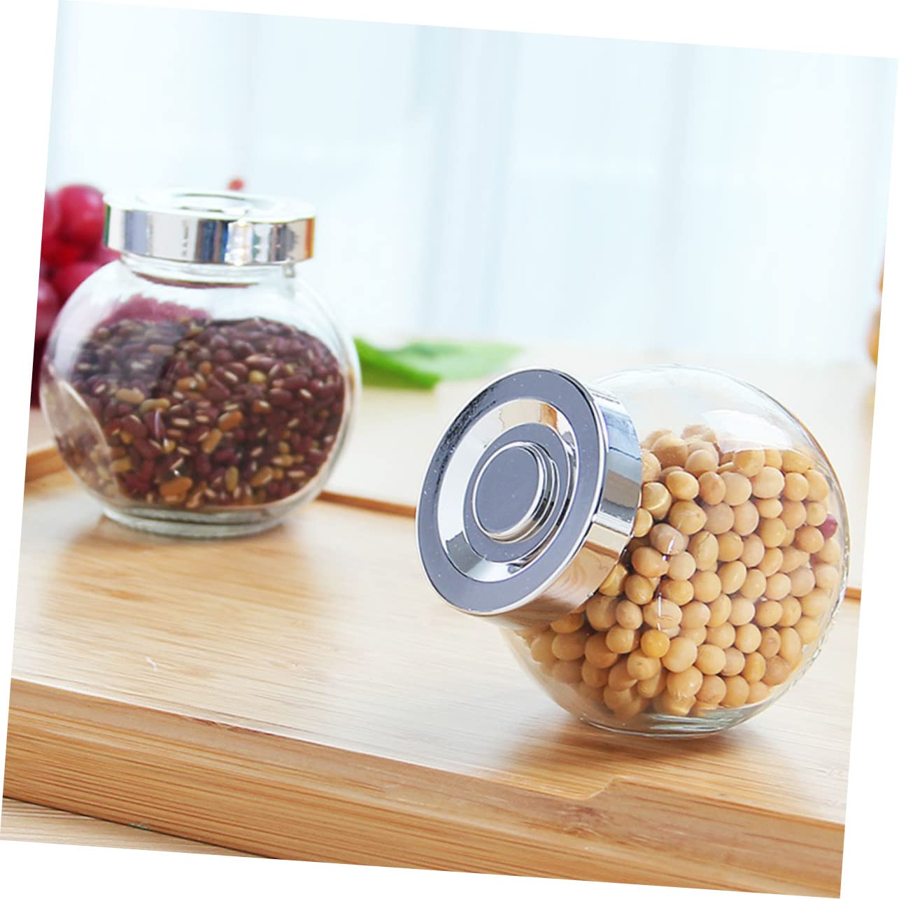 Alipis Barattoli Sigillati in Vetro da 180 Ml, Contenitori Ermetici per Alimenti e Tè, Set 8 Pezzi Trasparenti per Conservazione in Cucina e Negozi