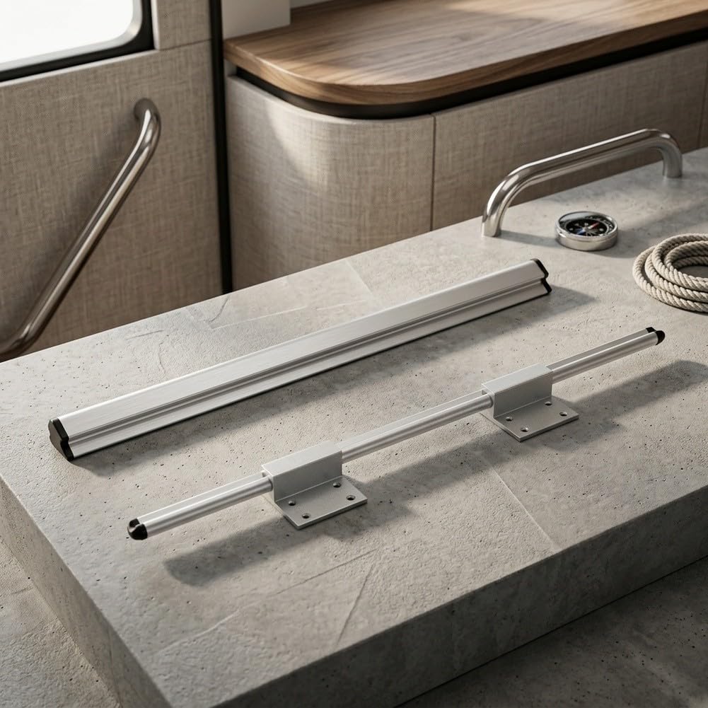 Soporte de mesa de aluminio para caravanas y yates, consola plegable con soportes de fijación, montaje de travesaños robusto para caravanas y barcos