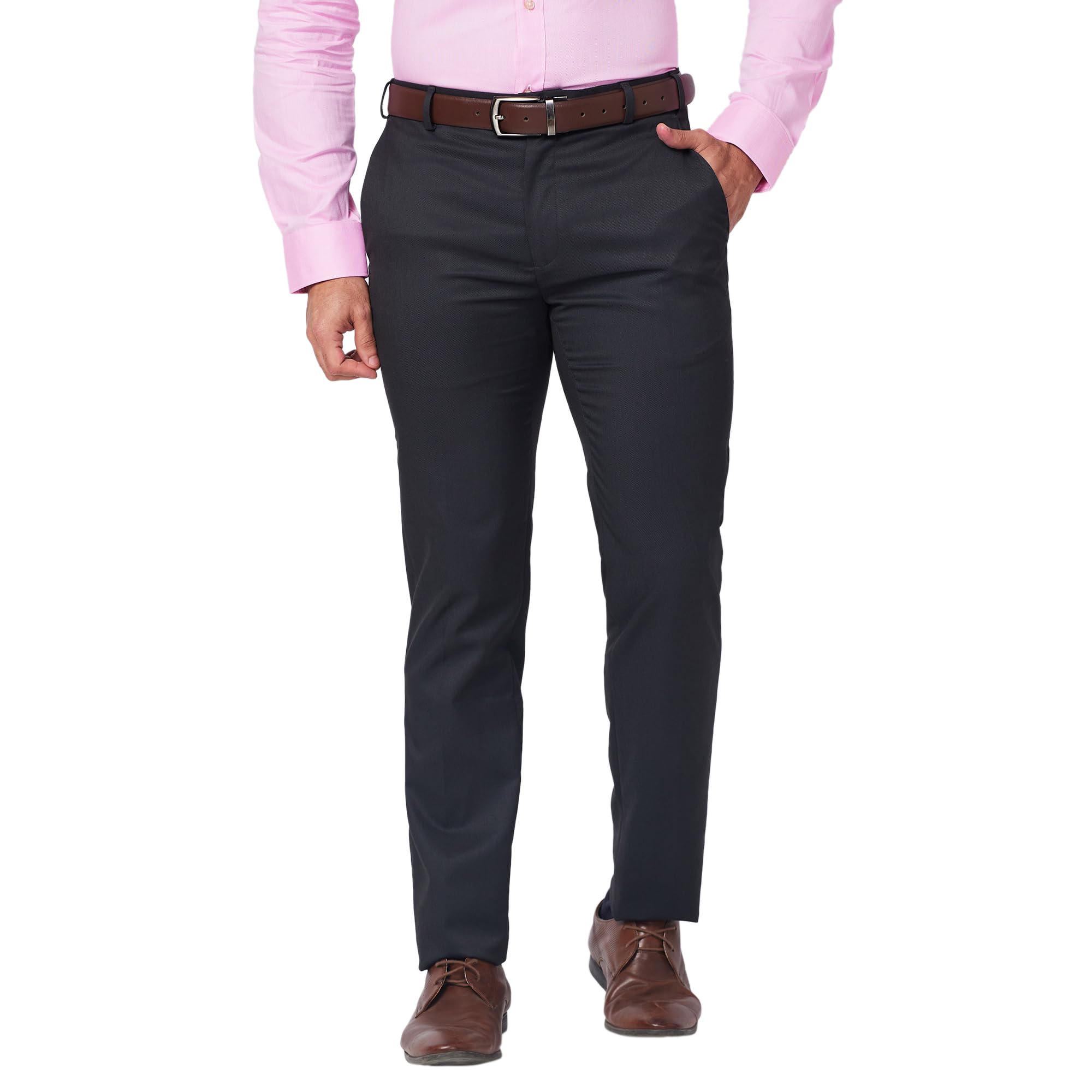 raymond Men's Slim Fit Polyester Blend Structure Pattern Flat Front Formal Trouser-picture-23