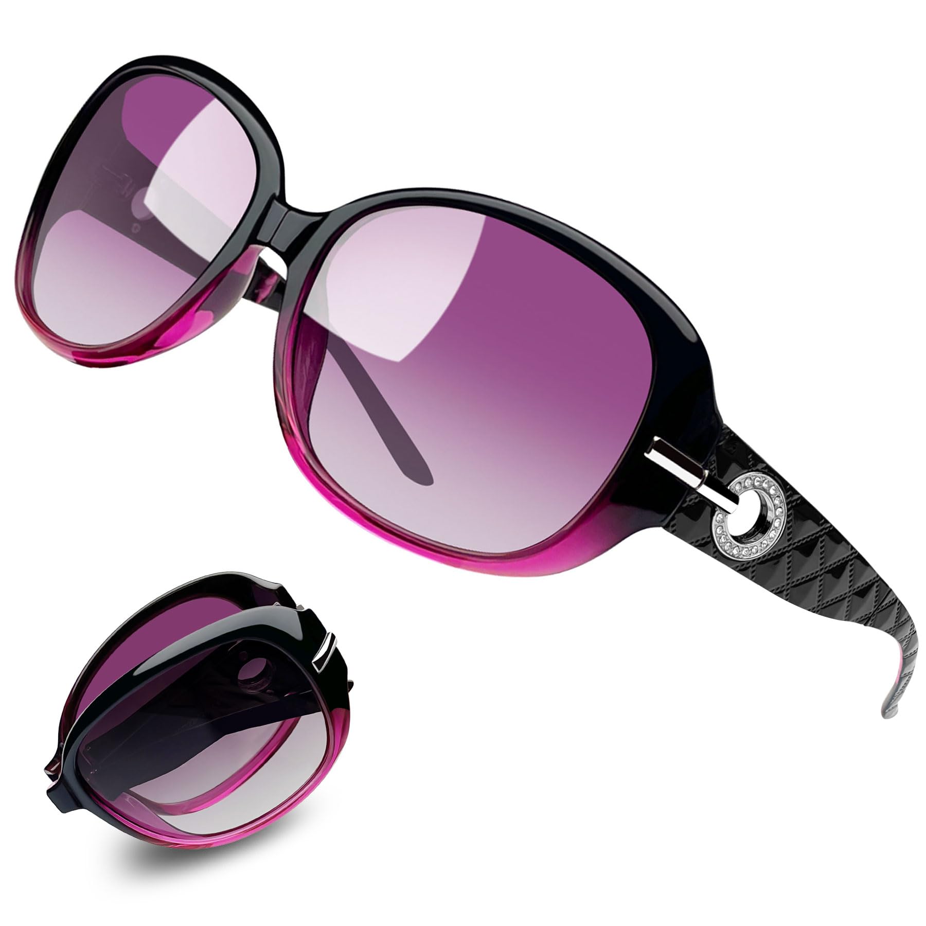 Joopin Plegables Gafas de Sol Polarizadas Grandes para Mujer Señora con Estuche Protección UV400 para Playa Conducir Viajar Pesca Golf Senderismo