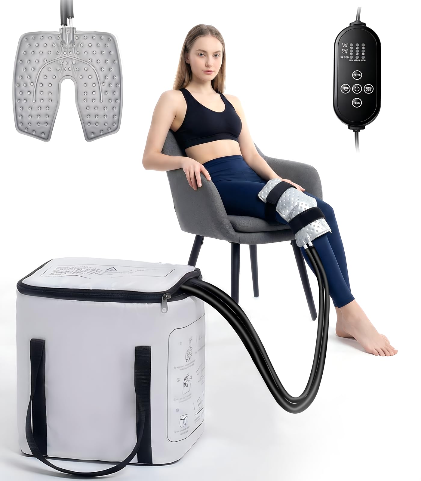 Photo 1 of Ice Machine for Knee After Surgery 15qt, Cold Therapy Machine 6-Level Timer & 3 Flow Rates, Leakproof & Ultra-Quiet Portable Cryotherapy System with Compression Pad for Knee Replacement Recovery