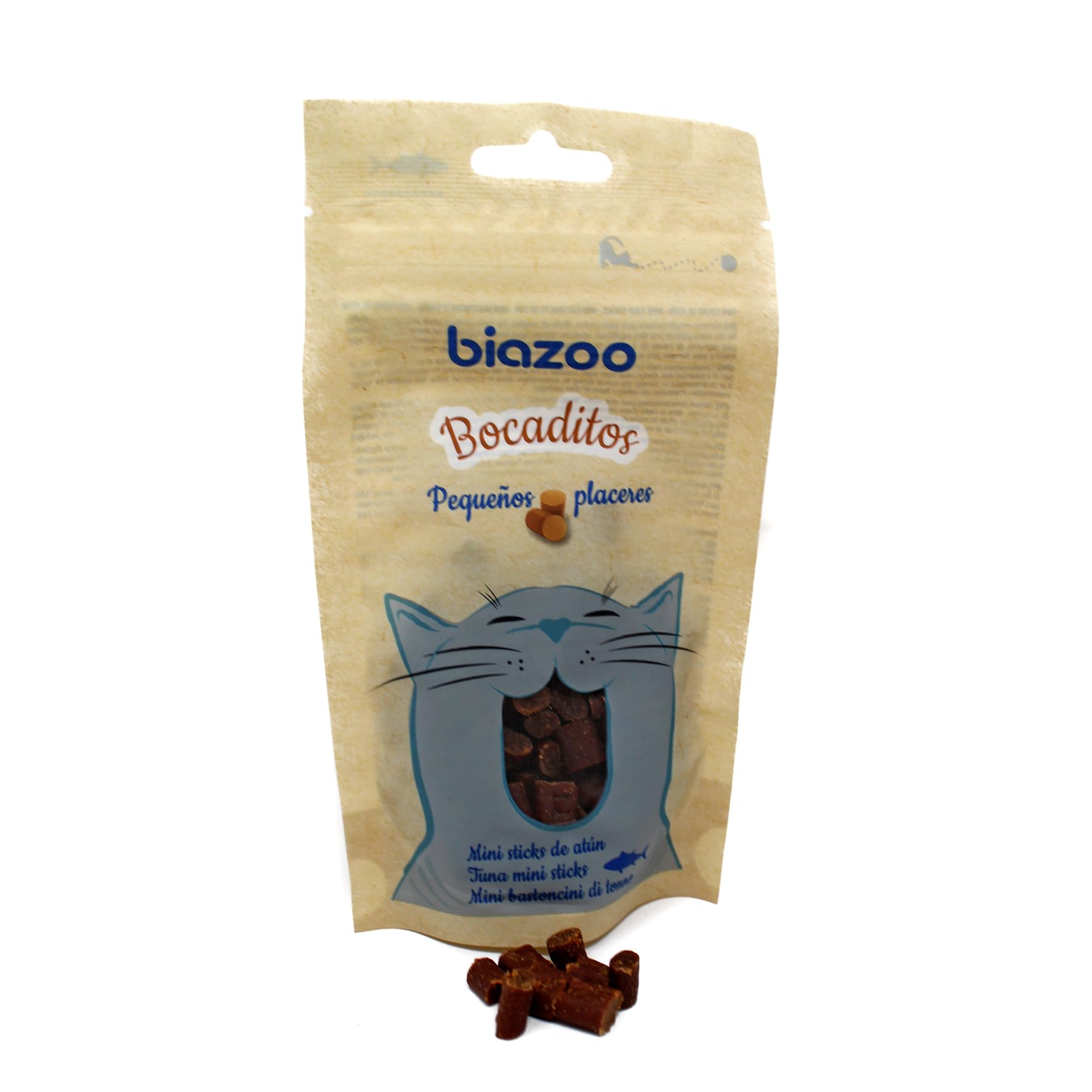 Biazoo - Bocaditos Mini Sticks de Atún 50g. Pack de 15 Unidades. Snack para Gatos.