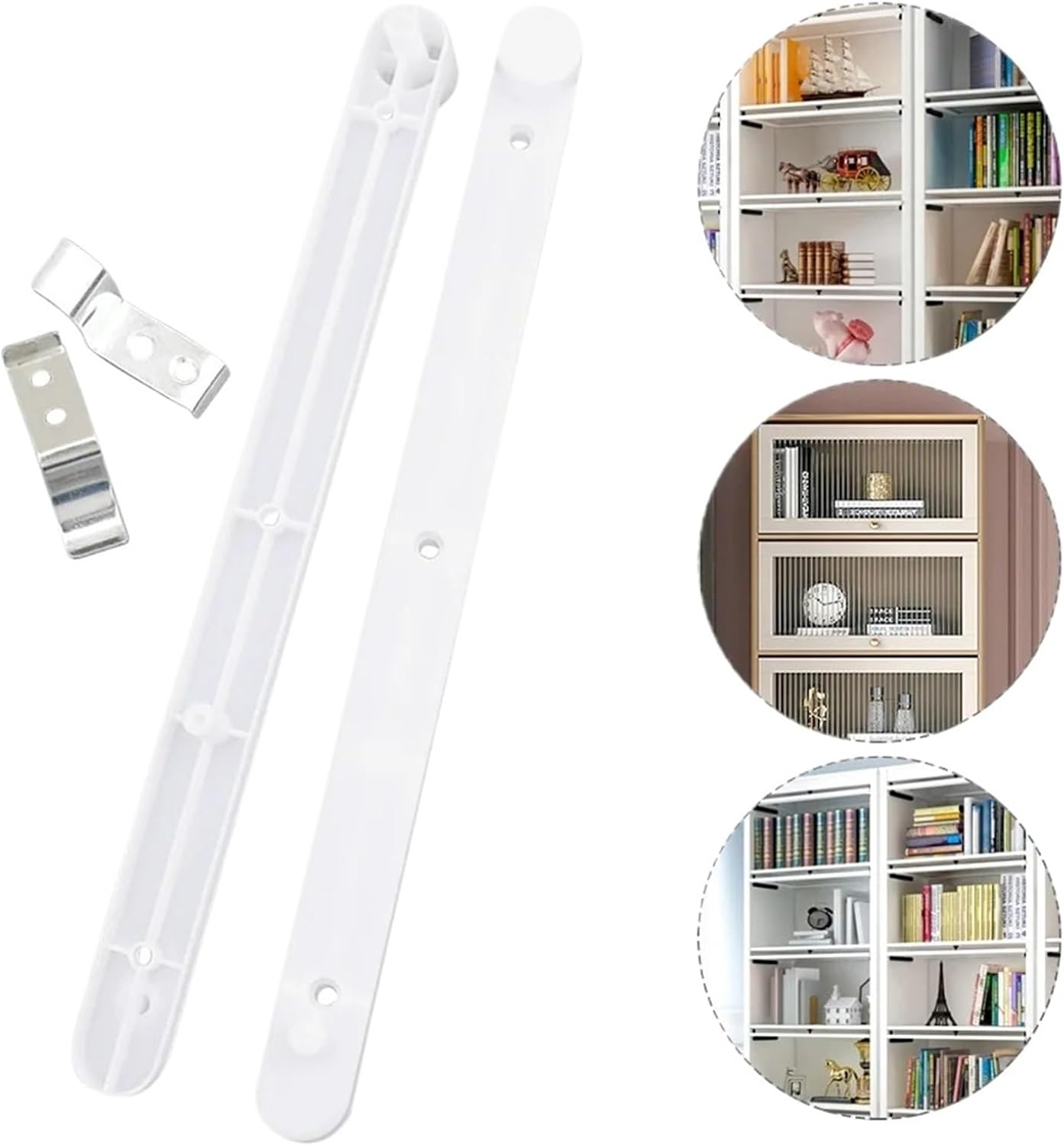 Side Mount Cabinet Runners Glides Side Mounting Drawer Slides Keyboard Cabinet Door Track Kitchen Cabinets Flip-up Rail Plastic Hidden(White)