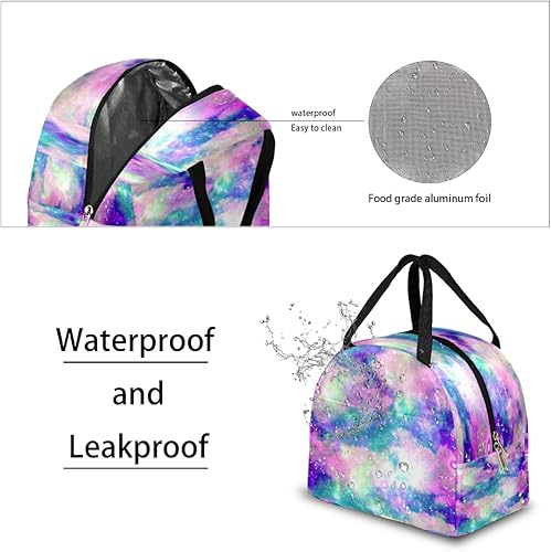 Miniatura 4 de Colorful Pattern Lunch Tote Bag for Women Adult Men Gorgeous Insulated Lunch Box Small Leakproof Cute Lunchbox Cooler Bag Reusable Lunch Bag for