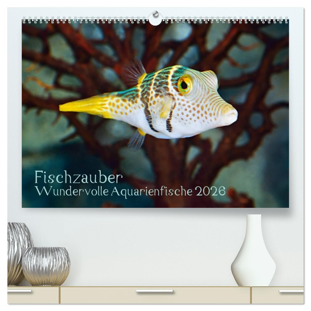 Fischzauber - Wundervolle Aquarienfische (hochwertiger Premium Wandkalender 2026 DIN A2 quer), Kunstdruck in Hochglanz: Kalender mit bezaubernden Aufnahmen von kleinen Fischen in Aquarien.