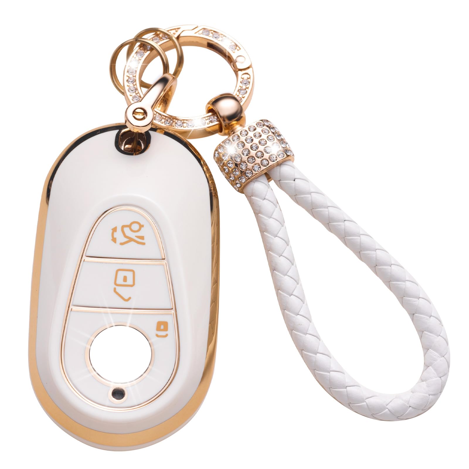 Gematay for Mercedes Benz Key Fob Cover, Key Case Shell Compatible with 2020-2022 Mercedes Benz S-Class G-Class E-Class Smart Key Protector