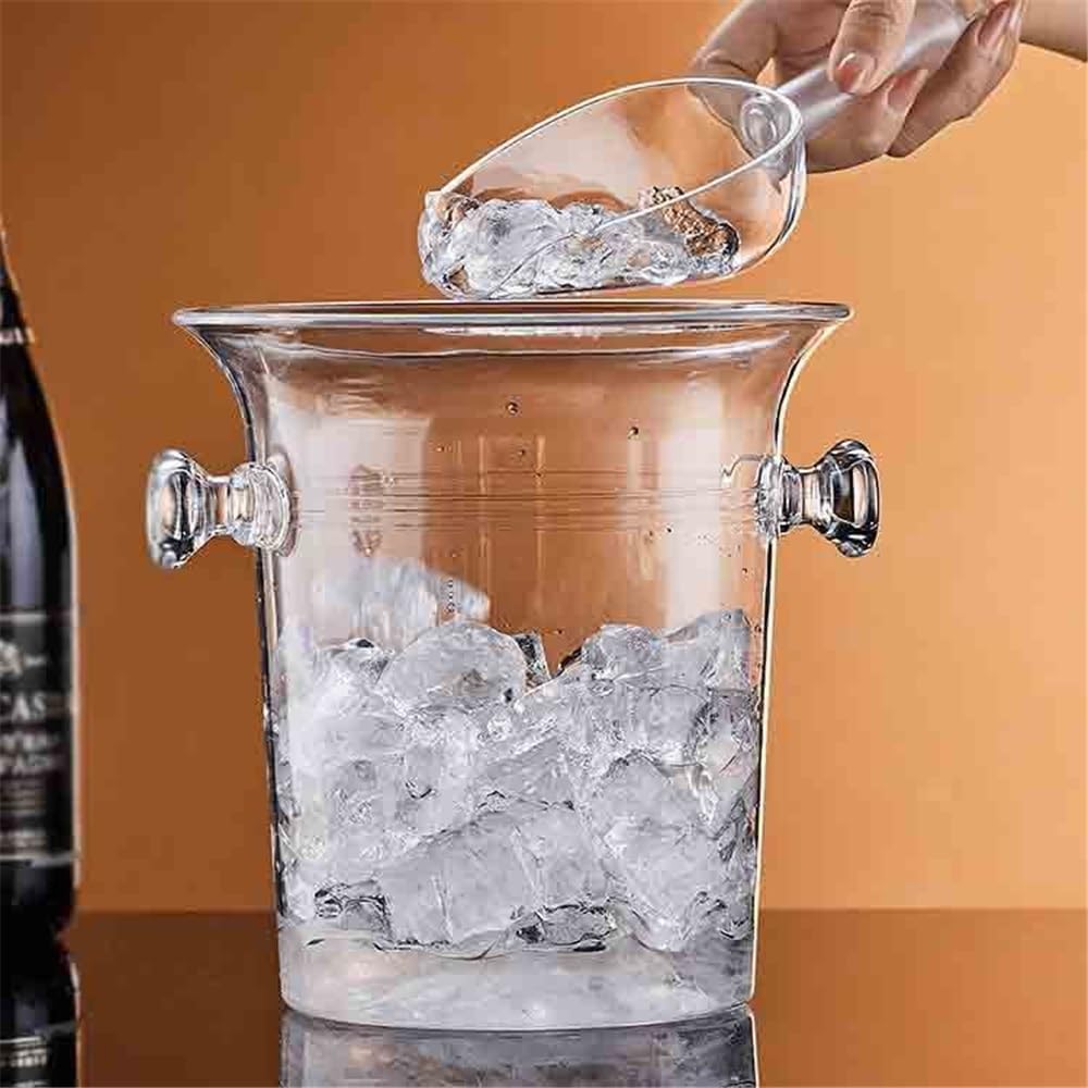 Secchiello per Il Ghiaccio Secchiello for Il Ghiaccio in Acrilico for Champagne Commerciale Bar Domestico Piccolo Secchiello for Pellet di Riempito(Grande)