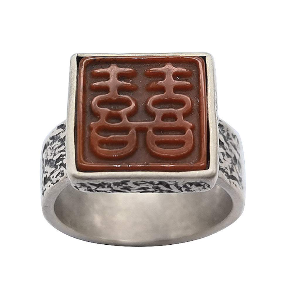 Ring Aus 925Er Sterlingsilber, Sterling Silber Ringe Frauen 925 Doppelte Freude Worte Verstellbare Ringe Hammermuster Massiver Ring Sterling Kleid Ringe Verlobungsring Geschenke Für Männer Frau Ew