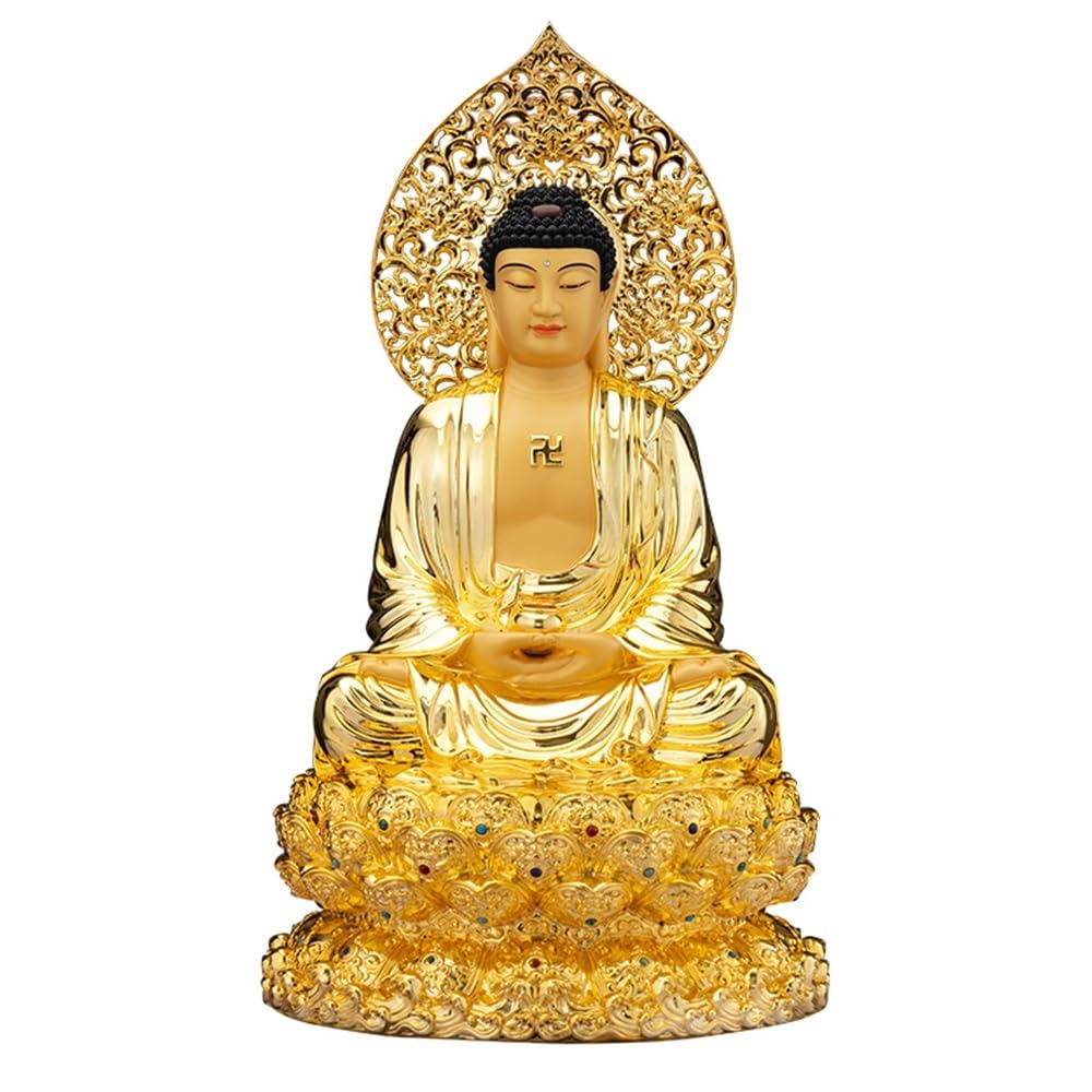 Figuras de Budas Estatua de Buda de Cobre Puro for la Entrada de la Sala de Estar del hogar, decoración Feng Shui, Adornos de adoración Zen Budas Decorativos(Pequeño)