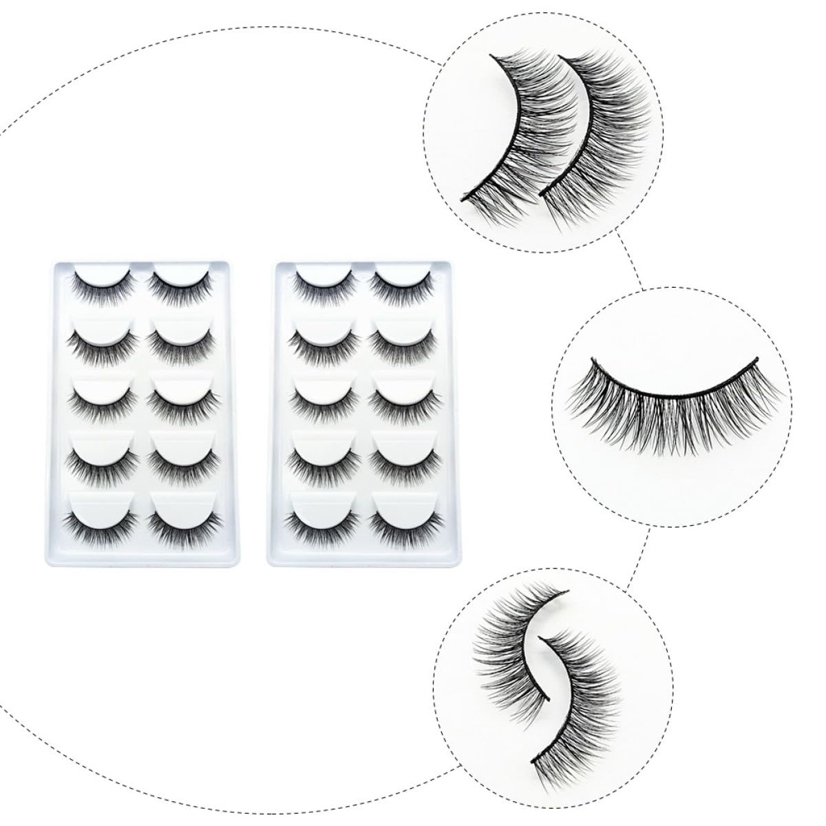 MAGICLULU Faux Cils Naturels 10 Paires pour Maquillage Yeux, Fibres Chimiques Noirs, Réalistes et Faciles à Utiliser, Adaptés Usage Personnel et Professionnel