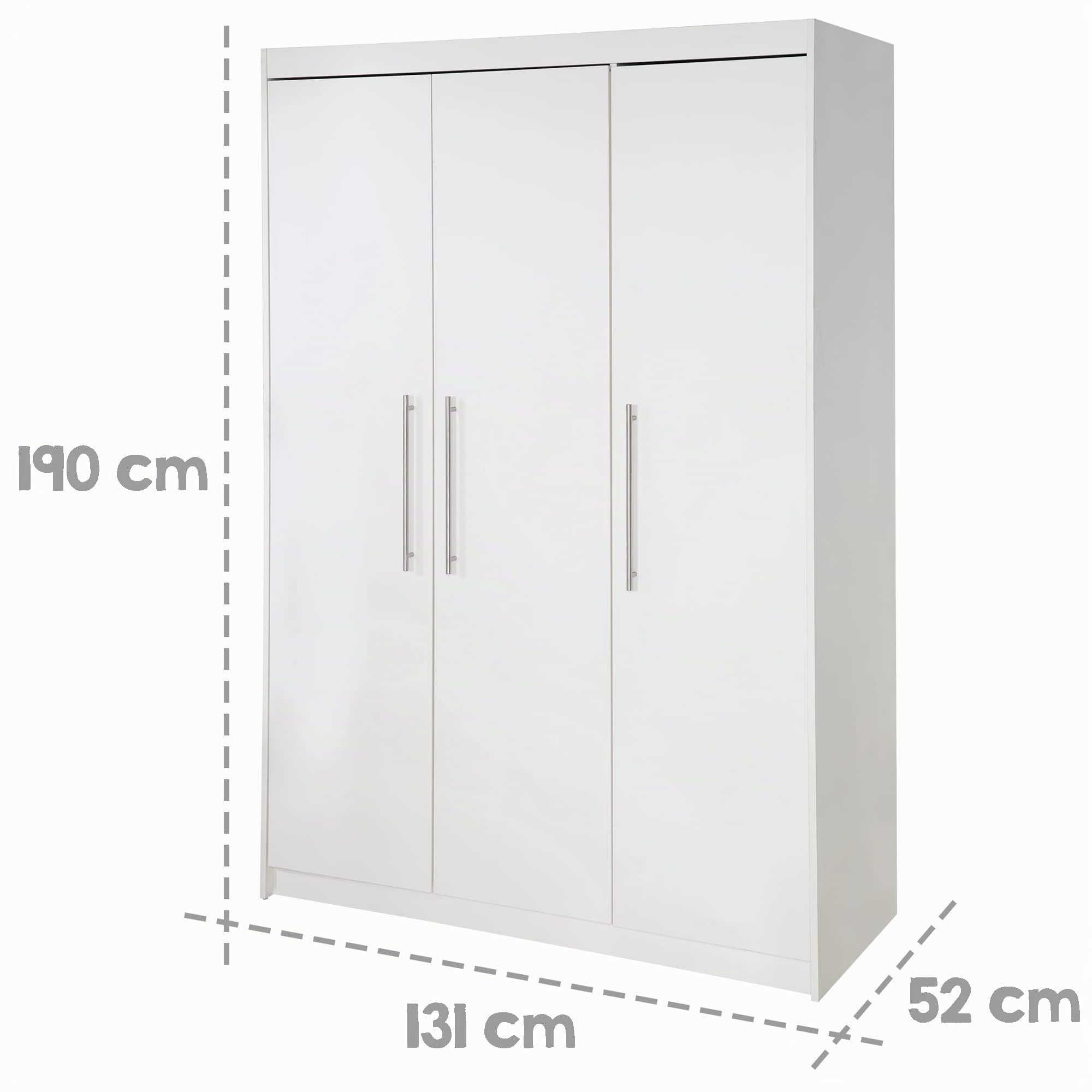 roba Juego completo de habitación infantil Maren, incluye cuna, superficie de 70 x 140 cm, cómoda cambiador estrecha con cambiador y armario de 3 puertas, color blanco