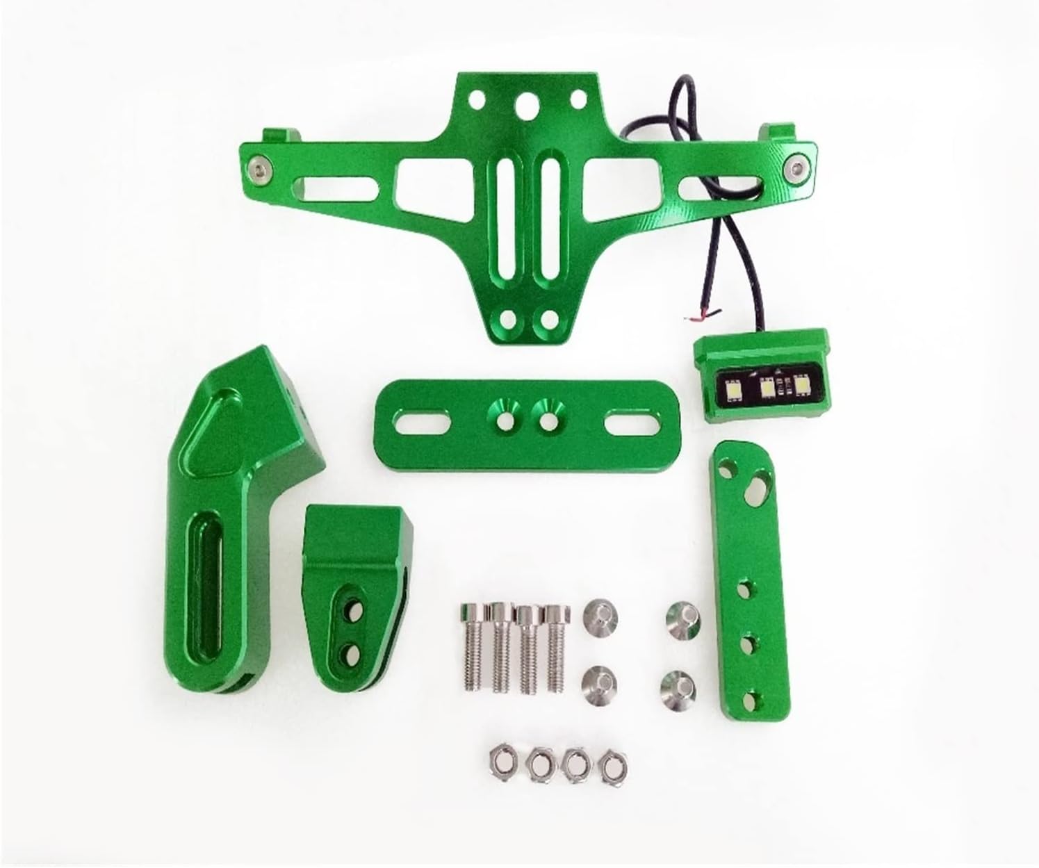 dengpandianzi Motorcycle License Holder Rear Registeration Plate Frame Mount Compatible with Hornet Cb 600F Kawasaki Kle 500 Ducati Hypermotard 950(Silver)