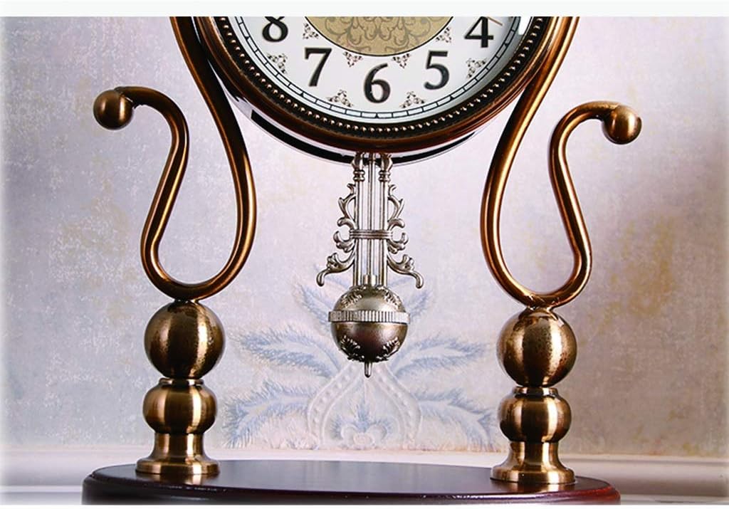 Retro Home Pendulum Clock/Simple Atmosphere Table Clock/Living Room Bedroom Desk Clock/13.4 Inch Creative Mantel Clock Table Clock