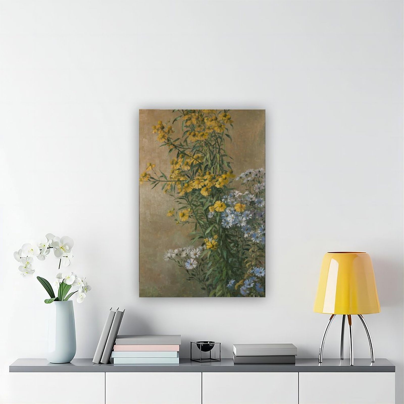 YRVSHC Poster su tela con fiori autunnali, girasoli e astri autunnali, per soggiorno, decorazione regalo