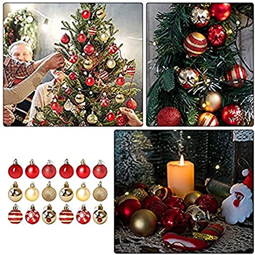 50PCS Enfeites De Bola De Natal para Decorações Da Árvore de Natal 4CM e Cordão de Cobre Luz de Fada