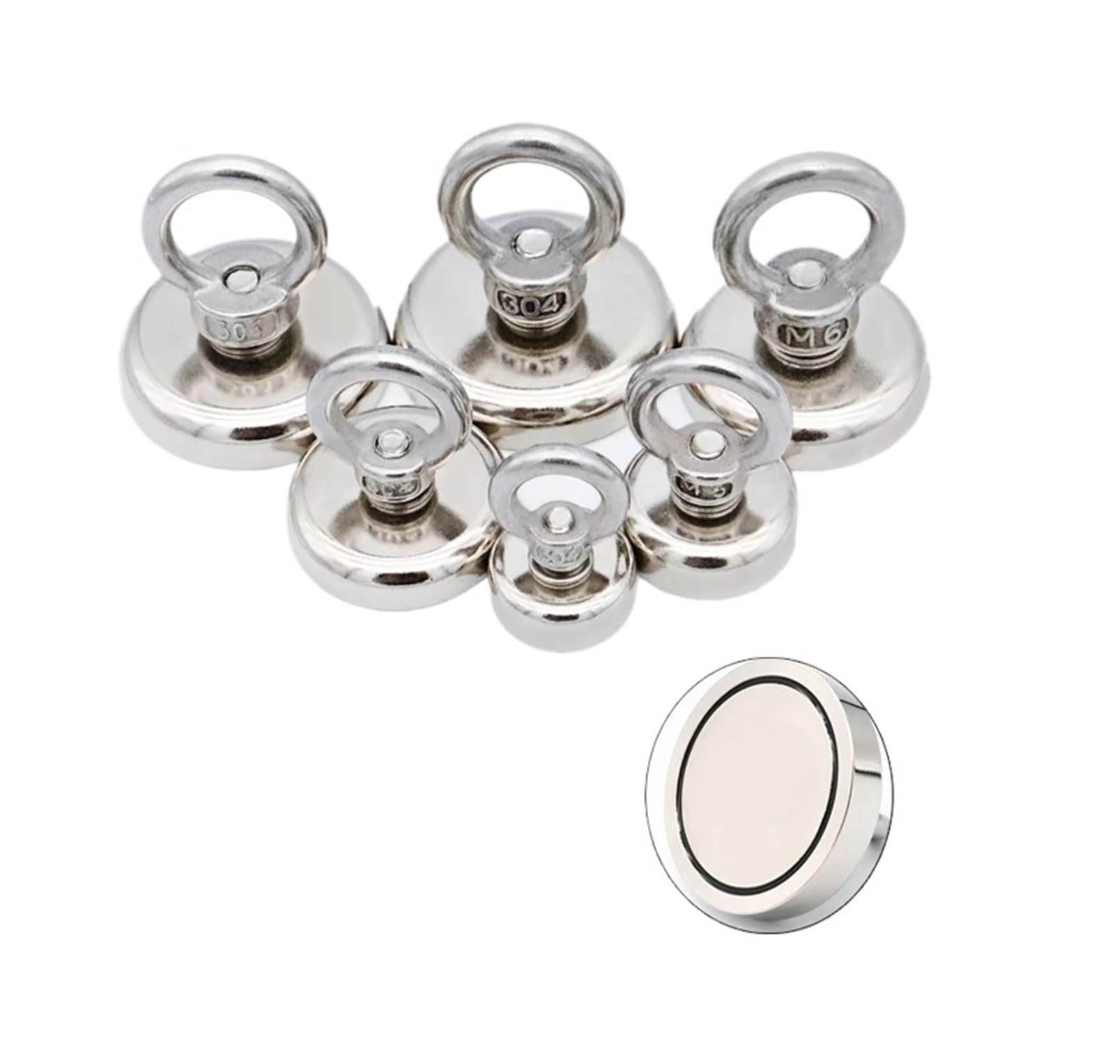 GeRRiT 10 pièces Support Ndfeb Permanent en néodyme Fort D16mm D25mm Aimant Puissant Recherche aimants Crochet Support magnétique pêche récupération (Size : Diameter 42mm)